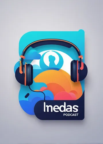 Design a podcast logo with a playful and energetic vibe.,media player,meta logo,download icon,spotify icon,store icon,peda,flat design,cinema 4d,nada2,logo header,social logo,multimedia software,nada1