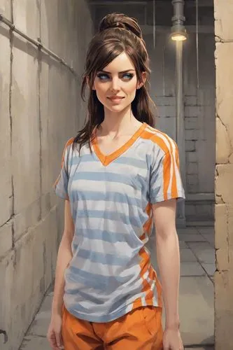 tracer,croft,clementine,symetra,nora,lara,chainlink,3d rendered,lori,portrait background,tee,polo shirt,prisoner,render,half life,character animation,lis,3d render,kosmea,girl in t-shirt,Digital Art,Comic