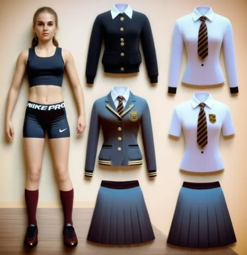 a uniform,uniforms,uniform,school clothes,anime japanese clothing,paper doll,Photography,General,Realistic