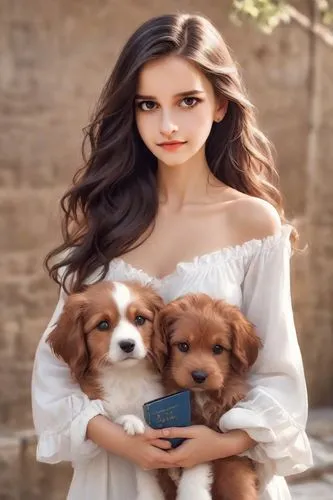 cavalier king charles spaniel,dansie,girl with dog,belle,marano,monicagate,Photography,Realistic