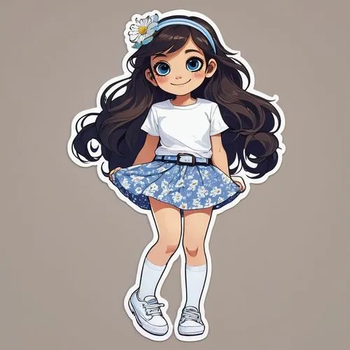 chibi girl,paperport,retro paper doll,clipart sticker,krita,chibi,Illustration,Children,Children 04