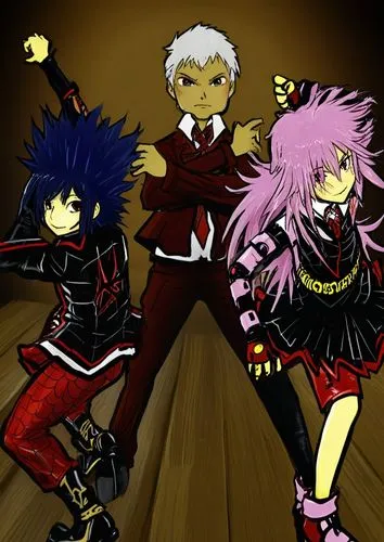 dragon slayers,trio,personifications,halloween background,danse macabre,the three magi