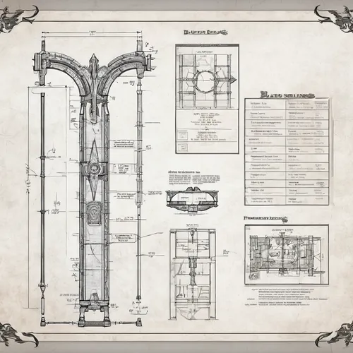 technical drawing,blueprints,blueprint,architect plan,naval architecture,frame drawing,doric columns,plumbing fitting,scientific instrument,schematic,entablature,apparatus,pipe work,ancient roman architecture,column chart,garden elevation,plumbing fixture,infographic elements,training apparatus,theodolite,Unique,Design,Blueprint