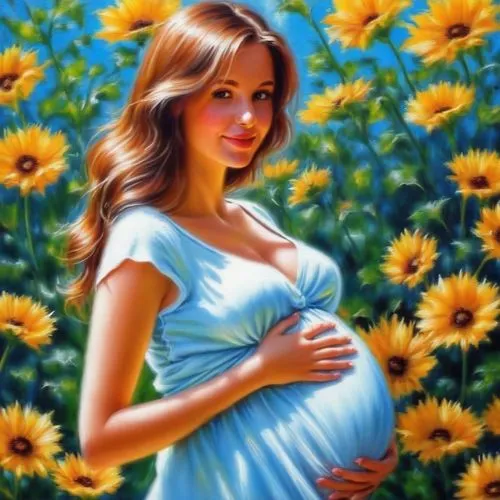 Beautiful pregnancy young womaan ,pregnant woman icon,pregnant woman,pregnant women,maternity,pregnant girl,pregnancy,sunflowers in vase,girl in flowers,fertility,pregnant book,helianthus sunbelievabl