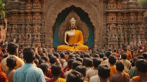 Buddha preached to the people in Kosambi the ancient city of India.,theravada buddhism,yogananda guru,tirumala hamata,buddha's birthday,yogananda,buddhists,shakyamuni,devotees,buddha,golden buddha,bud