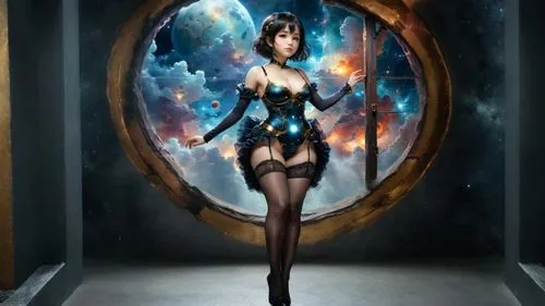 zatanna,blue enchantress,bioshock,magic mirror,neith,fantasy art