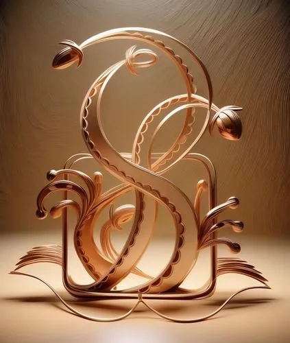 ampersand,treble clef,calligraphies,steel sculpture,abstract gold embossed,spiral art,cinema 4d,scrollwork,decorative letters,swirly,calligraphic,biomorphic,light drawing,kinetic art,swirls,wood carving,apple monogram,musical note,music note,music note frame