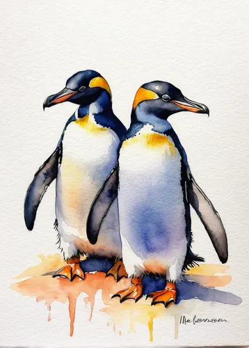 emperor penguins,penguin couple,penguins,king penguins,gentoo penguin,toucans,crested terns,emperor penguin,chinstrap penguin,little pied cormorants,african penguins,donkey penguins,penguin,penguin parade,gentoo,whimsical animals,watercolour,king penguin,snares penguin,adã©lie penguin,Art,Classical Oil Painting,Classical Oil Painting 06