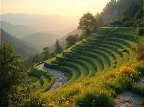 rice terrace,rice terraces,terraces,terraced,winding steps,winding road,mountain slope,alpine landscape,wudang,green meadow,green landscape,south korea,tea field,beautiful landscape,hillside,yunnan,rice field,tulou,mountainous landscape,rice fields,Photography,General,Realistic