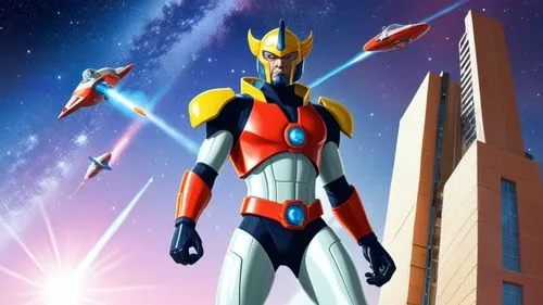 héro intergalactique en gardant les mêmes couleurs. ,New Goldorak,grendizer,superwasp,voltes,digistar,ultraman,mebius