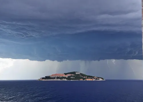 sveti stefan,dubrovnik,dubrovnic,dubrovnik city,isola d'elba,elba island,kings landing,skopelos,parga,istria,a thunderstorm cell,island of rab,zakynthos,adriatic,samos,croatia,storm,cavtat,shelf cloud,thundercloud,Illustration,Retro,Retro 04