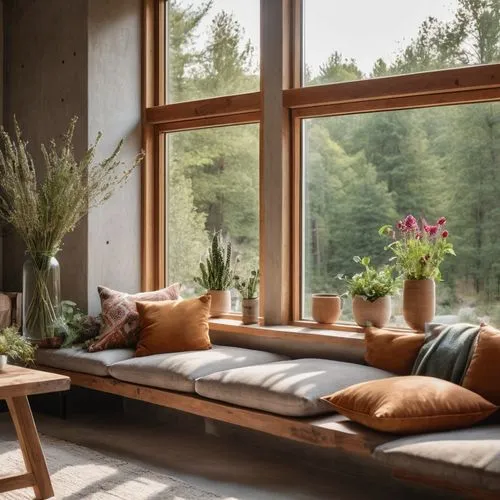 wooden windows,sunroom,window sill,wood window,windowsill,window frames,scandinavian style,danish furniture,rustic aesthetic,window curtain,bay window,french windows,bedroom window,wooden beams,soft furniture,home interior,big window,windowsills,sitting room,sofaer,Photography,General,Cinematic