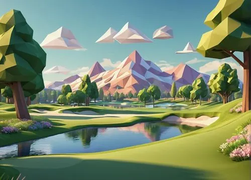 lowpoly,low poly,mushroom landscape,cartoon video game background,landscape background,cartoon forest,virtual landscape,fantasy landscape,salt meadow landscape,mountain world,paisaje,golf course background,golf landscape,mountain scene,mountain plateau,mountain landscape,3d fantasy,3d background,mountainous landscape,background design,Unique,3D,Low Poly