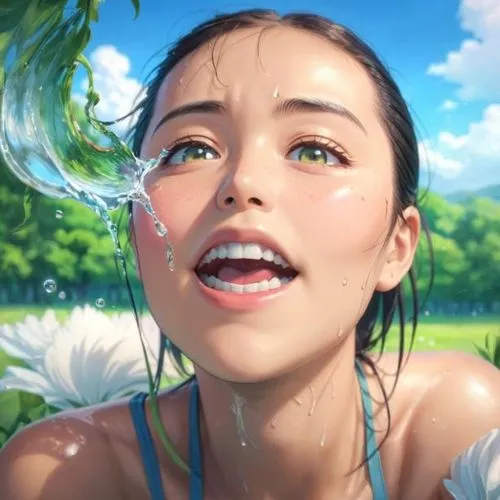 milk splash,wet,dasani,aquafina,mizuhara,flower water,ninagawa,songkran,water splash,waterdrop,yumi,ghibli,idyllic,in water,wet girl,watering,water flower,water game,ecstatic,acuvue