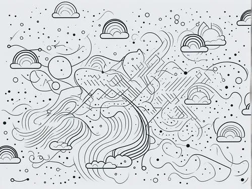 the cover of a book with an illustrated title,umbrella pattern,coloring page,vector pattern,rainband,rainfalls,precipitation,Illustration,Black and White,Black and White 04