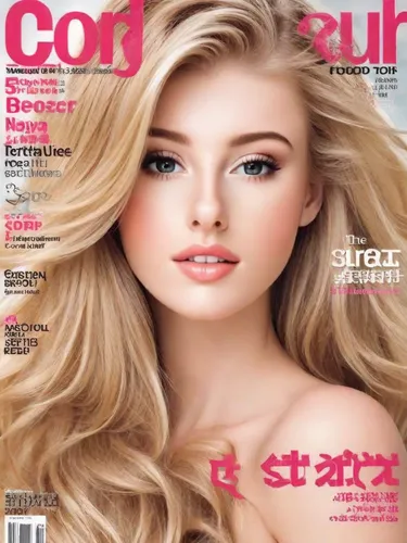 gorgeous blonde lady, magazine covergirl,cover girl,magazine cover,cosmopolitan,cool blonde,cover,magazine,magazine - publication,coral,colorpoint shorthair,curler,realdoll,barbie doll,airbrushed,maga