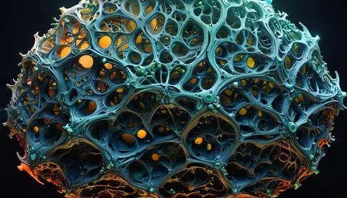 mandelbulb,cytoskeleton,bryozoan,biofilm,bryozoa,honeycomb structure,spherules,radiolarian,cytoskeletal,porifera,nucleocapsid,microvilli,ovule,coccolithophores,vesicle,bryozoans,spheroidal,cell structure,xylem,fullerene,Illustration,Realistic Fantasy,Realistic Fantasy 25