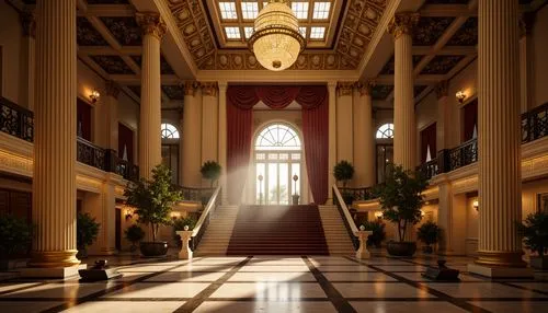 hallway,corridor,corridors,sapienza,entrance hall,neoclassical,cochere,3d render,lobby,emirates palace hotel,render,hotel lobby,3d rendering,capitol,ballroom,venetian hotel,atriums,statehouse,capitols,3d rendered