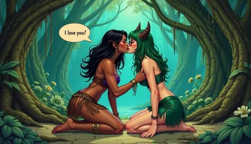 fauns,dryads,elfquest,sapphic,adam and eve,dryad,fables,elven forest,wlw,wadjet,elvish,hekate,seana,faires,fairy forest,kupala,chipko,inara,sorceresses,amazonians