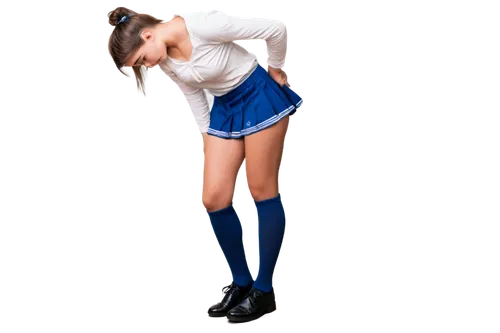 retro girl,sports girl,blue shoes,blue background,anorexia,doky,knee-high socks,photo shoot with edit,school skirt,girl with speech bubble,colorizing,girl in a long,miniskirted,color blue,bluing,photo editing,blue light,azzurro,image editing,blue,Illustration,Realistic Fantasy,Realistic Fantasy 15