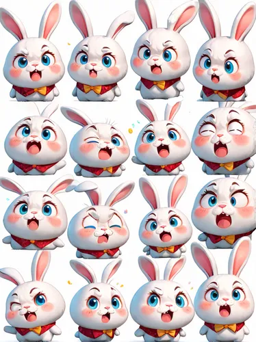 expressions,facial expressions,rabbits,bunny smiley,icon set,many teat mice,animal faces,easter background,bunny,character animation,faces,no ear bunny,bunnies,deco bunny,expression,easter rabbits,rodentia icons,rabbit,bun,lots of eggs,Anime,Anime,General