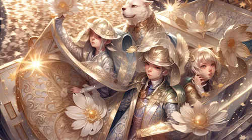 golden wreath,the three magi,golden crown,lily family,magi,golden flowers,emperor,silver wedding,golden sun,amano,borage family,easter banner,masquerade,angels of the apocalypse,summoner,clergy,foil and gold,christmas angels,knights,lilies