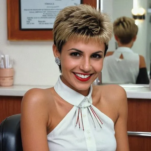 pixie cut,pixie-bob,pretty woman,short blond hair,gena rolands-hollywood,simone simon,mohawk hairstyle,paloma perdiz,andrea vitello,rhonda rauzi,pompadour,1980s,beautiful woman,updo,pixie,killer smile,a charming woman,eva,loukamades,sophia loren,Photography,General,Realistic