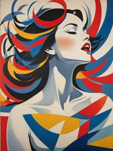 wesselmann,roy lichtenstein,rosenquist,art deco woman,pop art woman,cool pop art,Art,Artistic Painting,Artistic Painting 43