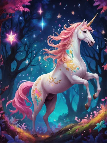 Write a whimsical story about a constellation unicorn guiding lost souls in a celestial forest.,unicorn background,unicorn art,unicorn,spring unicorn,rainbow unicorn,constellation unicorn,unicorn and 