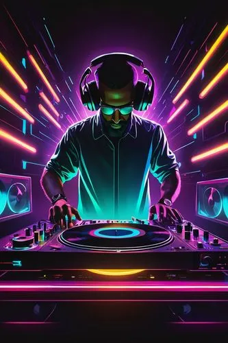 dj,vector illustration,vector art,vector graphic,mobile video game vector background,electronic music,vector image,disc jockey,vector design,disk jockey,music background,playmat,mixing table,deejay,electro,vector,dj equipament,rave,mix table,party banner,Art,Artistic Painting,Artistic Painting 35