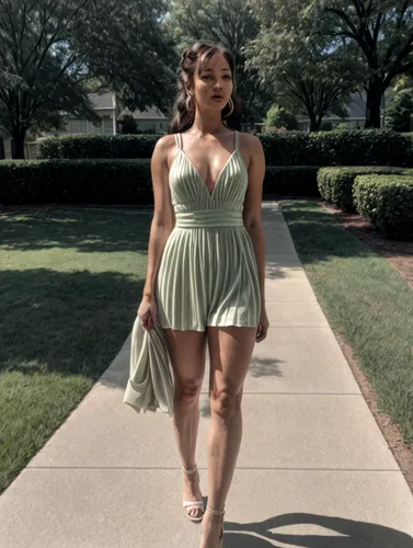 tiana,southern belle,green dress,african american woman,vintage angel,bridesmaid,strapless dress,bridal shower,a girl in a dress,social,in green,day dress,plus-size model,out side,jasmine sky,beautiful young woman,concrete chick,beautiful woman body,serving,vintage dress