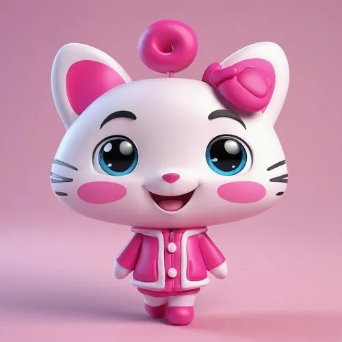 cute cartoon character,doll cat,pink cat,sylbert,meap,pinki,hello kitty,3d model,cute cartoon image,the pink panter,cartoon cat,kidrobot,minbu,lipinki,tittlemouse,minirose,3d rendered,minimo,murgatroyd,cartoon animal,Unique,3D,3D Character