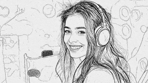 morissette,shilla,sharlene,caricatured,melody,bareilles,girl drawing,rotoscoped,sketched,rotoscope,student with mic,underdrawing,caricaturing,dooling,malar,girl with speech bubble,wenjing,steffi,annou