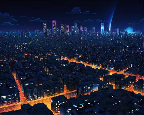 My Collection Of Anime Sceneries Anime City Anime Scenery Scenery Wallpaper Anime city night wallpaper 4k,city at night,black city,city lights,tokyo city,citylights,metropolis,fantasy city,wonder woma