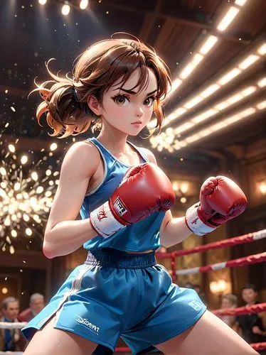 sanshou,punch,professional boxer,boxer,sports girl,boxing ring,boxing,fighter,determination,fighting,knockout punch,world digital painting,striking combat sports,shoot boxing,boxing gloves,combat sport,fight,professional boxing,girl with speech bubble,strong woman,Anime,Anime,Cartoon