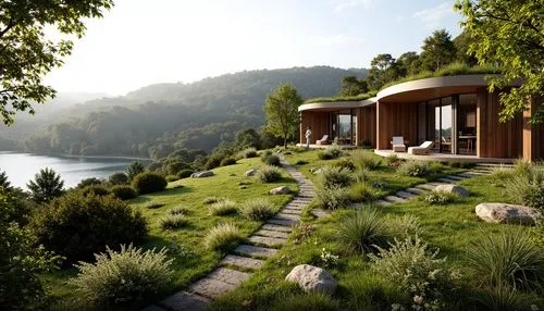 amanresorts,landscape design sydney,render,3d rendering,landscape designers sydney,house by the water,landscaped,grass roof,summer house,forest house,house with lake,house in the mountains,lefay,summer cottage,zumthor,house in mountains,the cabin in the mountains,chalet,home landscape,holiday villa