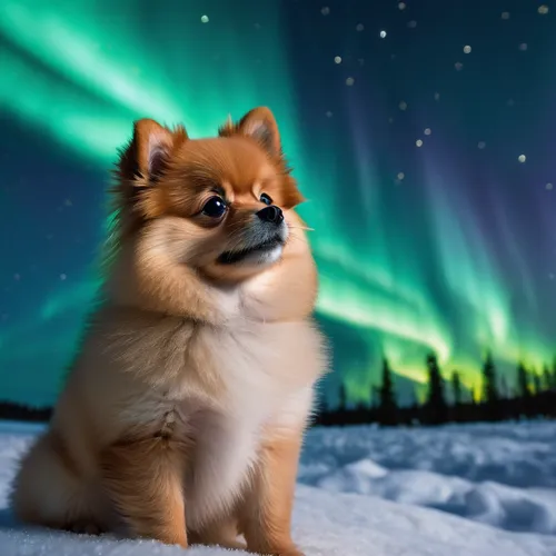 icelandic sheepdog,norwegian buhund,aurora borealis,german spitz,pomeranian,finnish lapphund,polar aurora,norwegian lundehund,german spitz mittel,auroras,german spitz klein,swedish lapphund,corgi,corgis,canadian eskimo dog,polar lights,northen lights,the pembroke welsh corgi,indian spitz,welsh corgi