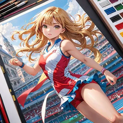 girl praticando esportes de body,sports girl,cheerleader,cheering,sports uniform,kotobukiya,pole vaulter,kayano,sports wall,cheerleading uniform,baseball uniform,track and field,sports jersey,pole vau