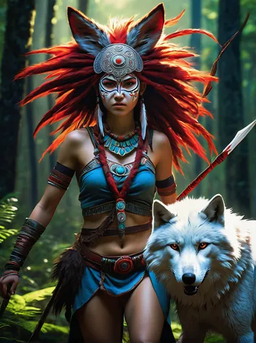 warrior woman,native american indian dog,female warrior,shamanic,shamanism,pocahontas,huntress,shaman,tribal chief,red wolf,cat warrior,howling wolf,fantasy art,fantasy picture,american indian,world digital painting,kitsune,native american,the american indian,fantasy warrior,Conceptual Art,Fantasy,Fantasy 15