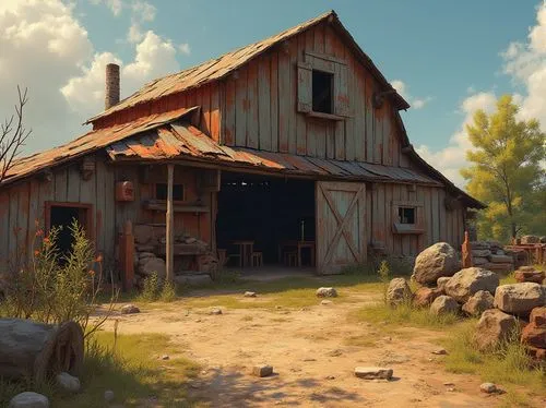 lumbago,farmstead,cryengine,rustic,rustic aesthetic,croft,homestead,red barn,appalachia,township,homesteader,abernathy,barkerville,lumberyard,ramshackle,farmstand,dogtrot,rural landscape,oakhurst,homesteaders,Photography,General,Realistic