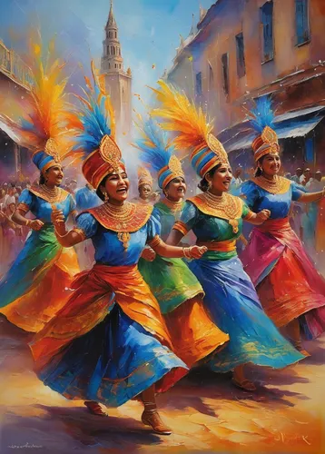 ethnic dancer,dervishes,the festival of colors,indian art,folk-dance,dancers,khokhloma painting,tanoura dance,rajasthan,diwali festival,oil painting on canvas,kandyan dance,hare krishna,radha,indian culture,folk dance,pandero jarocho,diwali,india,indian festival,Conceptual Art,Daily,Daily 32