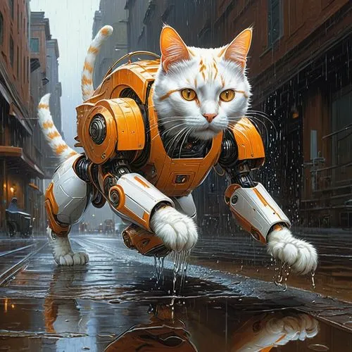 cat vector,gatab,orange tabby cat,orange tabby,alleycat,cat warrior,Illustration,Realistic Fantasy,Realistic Fantasy 03