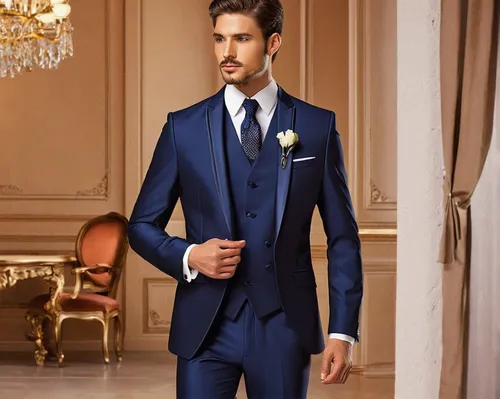 men's suit,wedding suit,navy suit,formal guy,suit trousers,groom,aristocrat,royal blue,navy blue,men's wear,male model,bridegroom,men clothes,a black man on a suit,suit of spades,the groom,tailor,formal wear,suit,dark blue and gold,Art,Classical Oil Painting,Classical Oil Painting 12