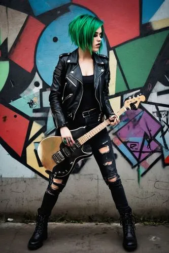 rocker,punk,lady rocks,punk design,streampunk,epiphone,grunge,rock 'n' roll,poison,bass guitar,rock'n roll,rock and roll,guitar,greta oto,rock n roll,painted guitar,rock music,lead guitarist,electric guitar,electric bass,Art,Artistic Painting,Artistic Painting 46