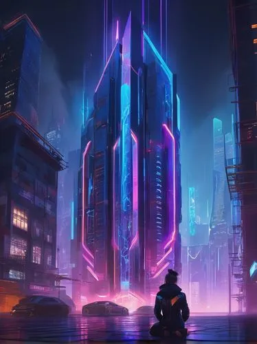 cybercity,cyberpunk,cybertown,futuristic landscape,cyberworld,cyberport,cyberia,tron,futuristic,futurist,vanu,cyberscene,synth,sci fiction illustration,dystopian,neuromancer,polara,kaidan,metropolis,cityscape,Illustration,Realistic Fantasy,Realistic Fantasy 20