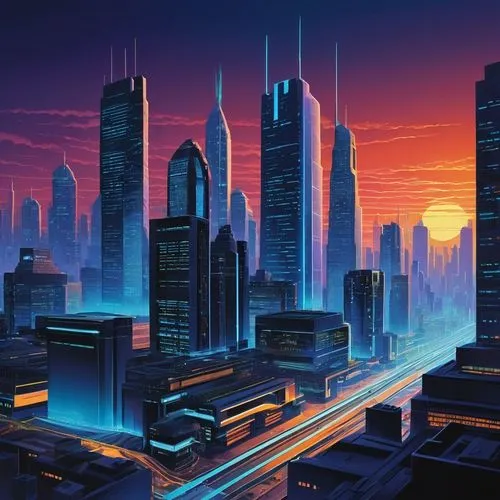 cybercity,cybertown,cyberport,megapolis,futuristic landscape,city skyline,cityscape,coruscant,megacities,city at night,neuromancer,cyberworld,city cities,metropolis,evening city,capcities,motorcity,skyline,megalopolis,cityzen,Conceptual Art,Sci-Fi,Sci-Fi 16