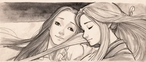 Rapunzel, and Flynn - I always have to fight back tears, during this scene...it think it's the music.,yi sun sin,hiyayakko,oriental longhair,two girls,young couple,jinrikisha,post-it note,pencil and p