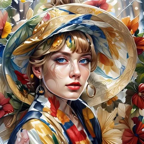 girl in a wreath,photorealist,provender,leyendecker,girl in flowers,whitmore