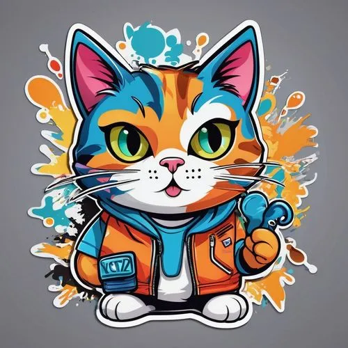 cat vector,cartoon cat,vector illustration,calico cat,vector graphic,vector art,cat on a blue background,vector design,tiger cat,cute cat,cat image,calico,cat cartoon,vector image,vector graphics,adobe illustrator,katz,illustrator,cat-ketch,cat,Unique,Design,Sticker