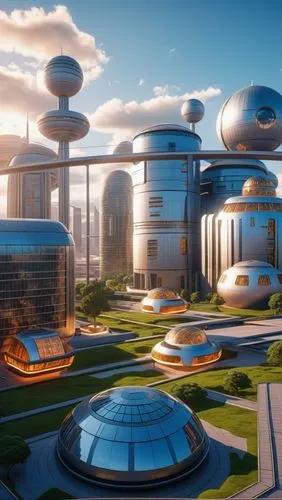 futuristic architecture,futuristic landscape,futuristic art museum,solar cell base,sky space concept,hub,futuristic,utopian,scifi,metropolis,smart city,fantasy city,terraforming,prospects for the future,sci-fi,sci - fi,roof domes,space port,oval forum,sci fi,Photography,General,Realistic